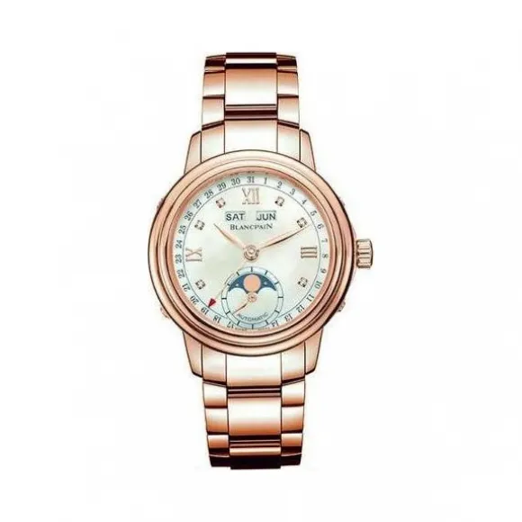 宝珀/Blancpain 领袖系列 18k玫瑰金镶钻 自动机械机芯 女表 2360-2991A-76