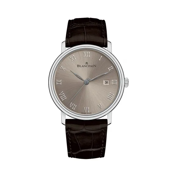 宝珀/Blancpain Villeret系列 18k白金 自动机械机芯 男表 6651-1504-55B