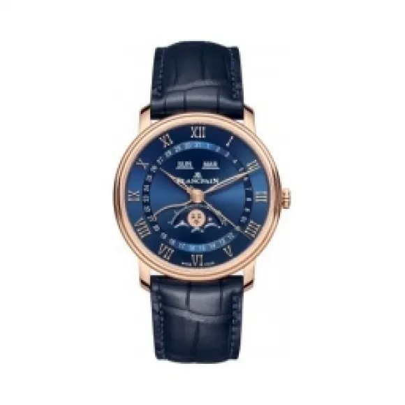 宝珀/Blancpain Villeret系列 40MM 18K玫瑰金 自动机械机芯 男表 6654-3540-55B