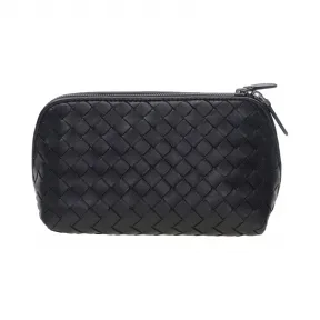 葆蝶家/Bottega Veneta  黑色 羊皮 化妆包 132534-V001N-1000