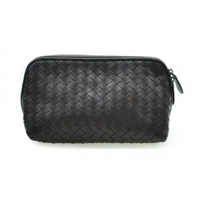 葆蝶家/Bottega Veneta  深啡色 羊皮 化妆包 132535-V001N-2040