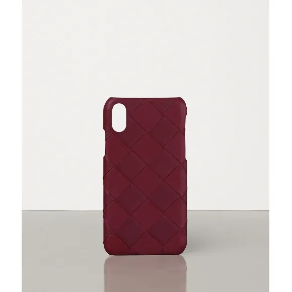 葆蝶家/Bottega Veneta NTRECCIATO编织小羊皮IPHONE X/XS手机壳 580150VO0BL6208