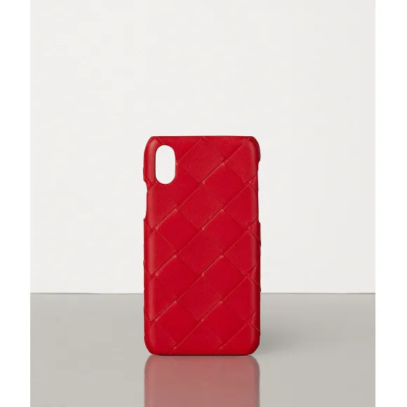 葆蝶家/Bottega Veneta NTRECCIATO编织小羊皮IPHONE X/XS手机壳 580150VO0BL8931