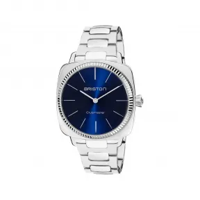 布里斯顿/briston 37 x 37 MM 抛光316L不锈钢配有凹槽表圈 石英机芯 男表 23937.S.E.15.SB