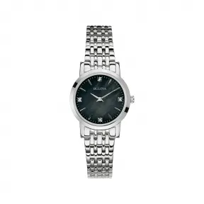 宝路华/Bulova Classic-Diamonds系列 27.00 MM 不锈钢 石英机芯 女表 96P148