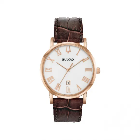 宝路华/Bulova Classic 系列 40 mm 玫瑰金色不锈钢 石英机芯 男表 97B184