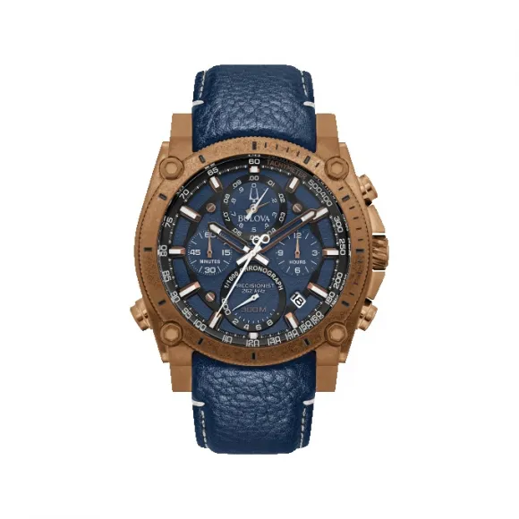 宝路华/Bulova Precisionist 系列 46.5 mm 仿旧古铜色离子镀层 石英机芯 男表 97B186