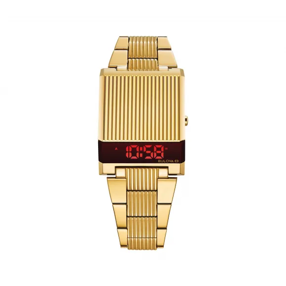宝路华/Bulova Computron系列 38 mm 金色不锈钢 石英机芯 男表 97C110