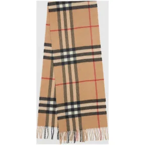 博百利/Burberry 男士 经典格纹羊绒围巾 (驼色格纹)  39295221