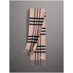 博百利/Burberry  迷你经典格纹羊绒围巾 (烟熏玫瑰色)  39989241