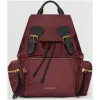博百利/Burberry 女士 The Rucksack - 中号功能性尼龙拼皮革军旅背包 (勃艮第酒红色) 40166211