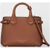 博百利/Burberry 女士 The Banner - 小号 House 格纹拼皮革班纳手袋 (棕褐色) 40237021