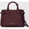 博百利/Burberry 女士 The Banner - 小号 House 格纹拼皮革班纳手袋 (红褐色) 40237041