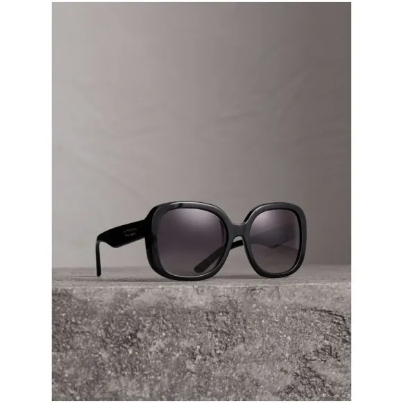 博百利/Burberry 女士 方框太阳眼镜 (黑色) 40666531