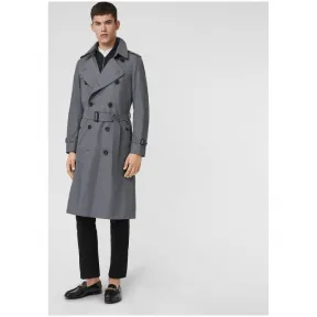 博百利/Burberry 男士 切尔西版型 - 长款 Heritage Trench 风衣 (中灰色) - 男士  407348