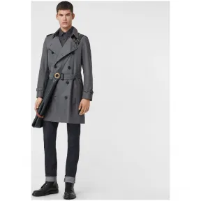 博百利/Burberry 男士 切尔西版型 - Heritage Trench 风衣 (中灰色) - 男士  40734911
