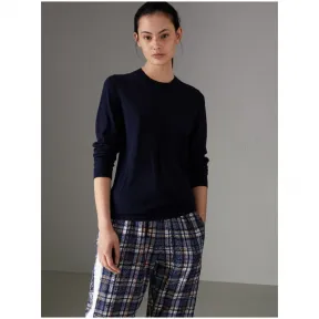 博百利/Burberry 女士 丝绒混纺针织衫 (海军蓝) 40736251