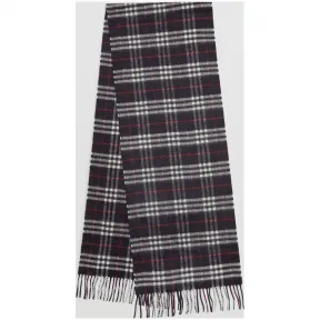 博百利/Burberry 男士 经典 Vintage 格纹羊绒围巾 (海军蓝)  40752541