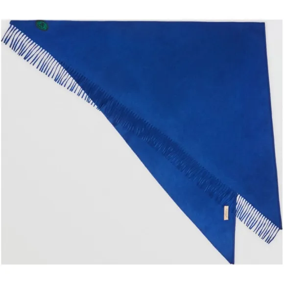 博百利/Burberry  刺绣羊绒班丹纳围巾 (陆军蓝)  40768461