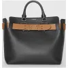 博百利/Burberry 女士 The Belt - 中号皮革贝尔特包 (黑色 / 棕褐色) 40785761