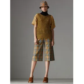 博百利/Burberry 女士 Vintage 格纹羊毛量裁裙裤 (古典黄色) 80016811