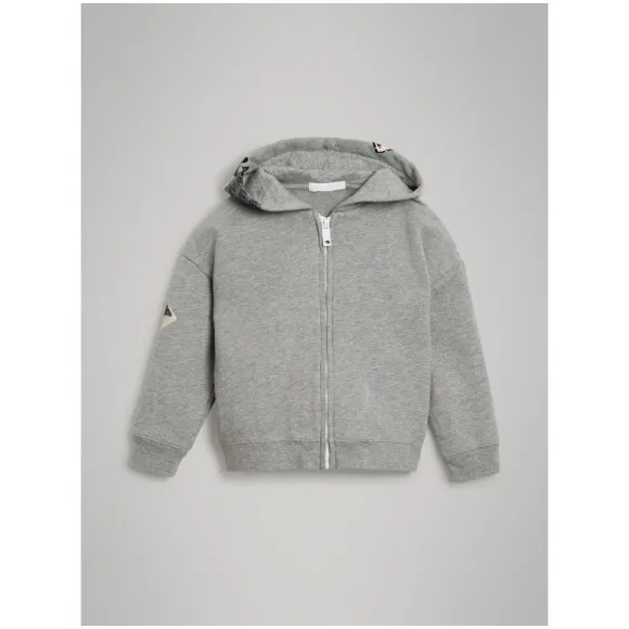 博百利/Burberry  伦敦街头艺术印花棉质连帽上衣 (麻灰色)  80023241