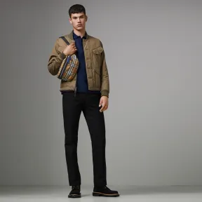 博百利/Burberry 男士 典藏徽标珠地网眼布棉质 Polo 衫 (海军蓝) - 男士  80030191