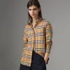 博百利/Burberry 女士 Vintage 格纹棉质衬衫 (古典黄色) 80032021