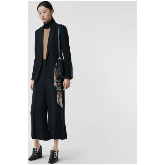 博百利/Burberry 女士 丝毛混纺量裁裙裤 (黑色) 80033621