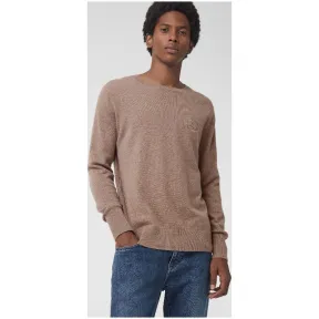 博百利/Burberry 男士 典藏绣标羊绒衫 (驼麻灰色) - 男士  80036141