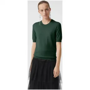 博百利/Burberry 女士 水手领美利奴羊毛衫 (深森林绿) 80040071