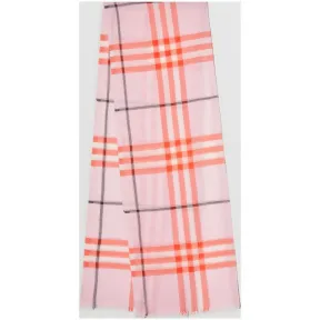 博百利/Burberry 男士 轻盈格纹丝毛混纺围巾 (浅花色)  80045141