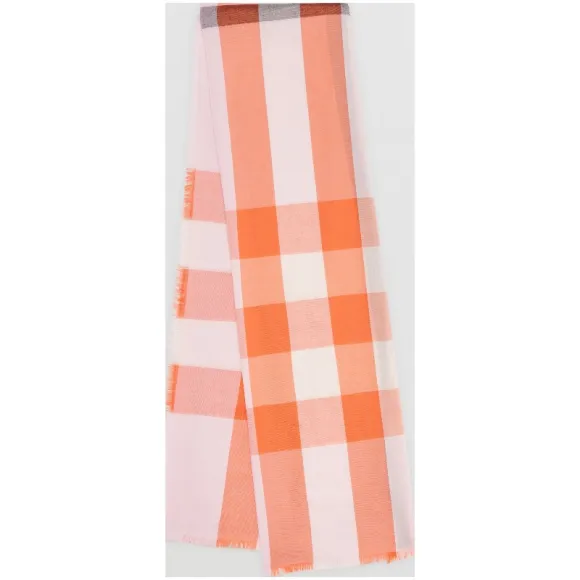 博百利/Burberry 男士 轻盈格纹羊绒围巾 (浅花色)  80062411