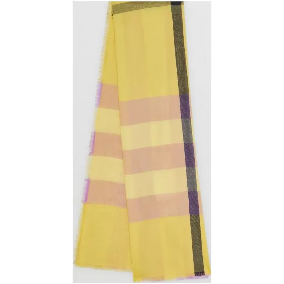 博百利/Burberry 男士 轻盈格纹羊绒围巾 (灰暗茶晶色)  80062451