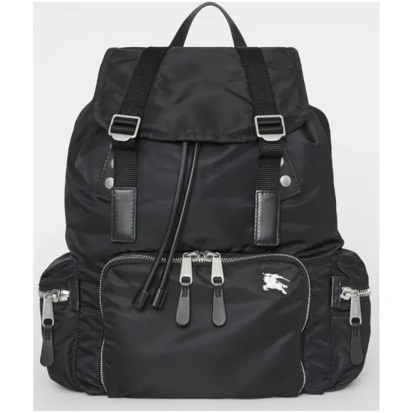 博百利/Burberry 男士 The Rucksack - 大号飞行员尼龙拼皮革军旅背包 (黑色) - 男士  8007710