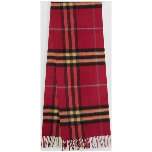 博百利/Burberry 男士 经典格纹羊绒围巾 (西洋李子粉红色)  80077281