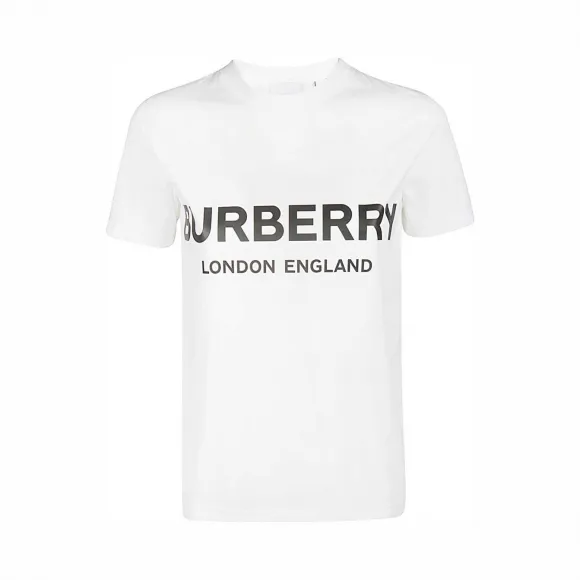 博百利/Burberry 女士 徽标印花棉质 T 恤衫 (白色) 80088941