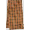 博百利/Burberry 男士 Vintage 格纹轻盈刺绣羊绒围巾 (驼色)  80091591