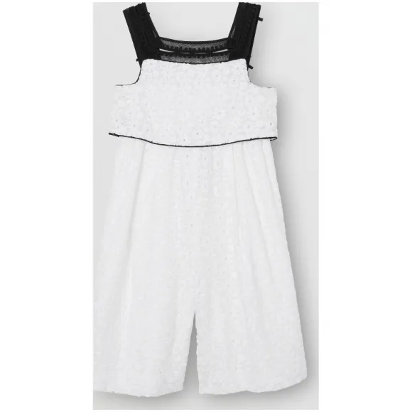 博百利/Burberry 儿童用品 蕾丝装饰刺绣棉质水手风连身衣 (白色)  80113611