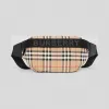 博百利/Burberry 中号 Vintage 格纹拼标志性条纹腰包 (典藏米色)  80147151