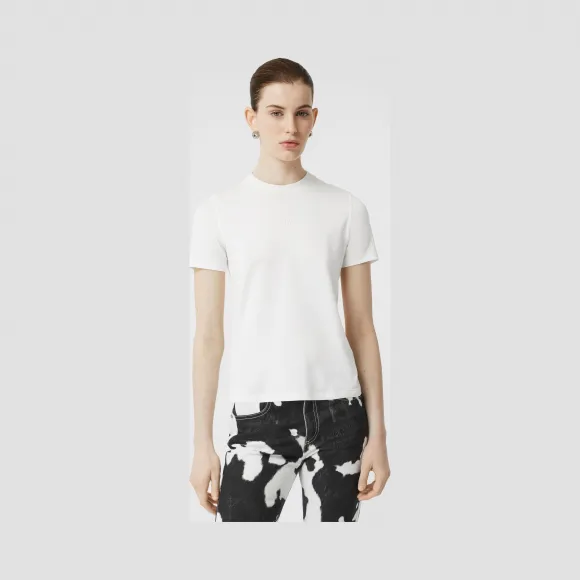 博百利/Burberry 女士 专属标识图案棉质 T 恤衫 (白色) 80151861