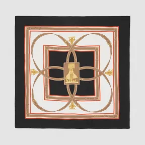 博百利/Burberry 女士 典藏围巾印花丝质方巾 (黑色)  80162011