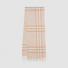 博百利/Burberry 女士 经典格纹羊绒围巾 (胭脂红)  80163941