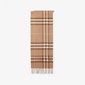 博百利/Burberry 女士 经典格纹羊绒围巾 (中调驼色)  80163991