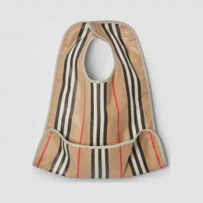 博百利/Burberry 童装 标志性条纹涂层棉质婴儿围兜 (典藏米色) 80167531