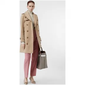 博百利/Burberry 女士 棉质嘎巴甸 Trench 风衣 (蜂蜜色) 80168261