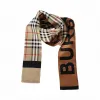 博百利/Burberry Vintage 格纹拼徽标印花窄版丝巾 (典藏米色)  80171061
