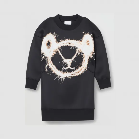 博百利/Burberry 童装 烟火印花再生聚酯针织裙 (黑色)  80175691