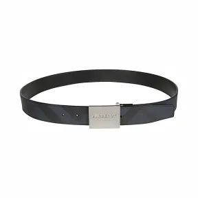 博百利/Burberry 男士 双面两用饰牌搭扣 London 格纹腰带 (海军蓝 / 黑色) 80198141