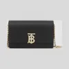 博百利/Burberry 小号粒纹皮革肩背包 (黑色) - 女士  80223551